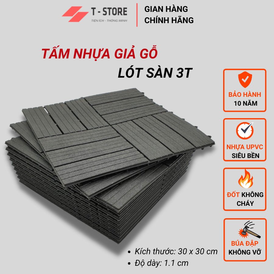 [COMBO 22] Vỉ Nhựa Lót Sàn 12 NAN, Tấm nhựa lát sàn.  Vỉ Lót Sàn Ban Công, Tấm lát sàn Nhà Vệ Sinh, Hồ Bơi, quán cafe 30x30cm Loại 1. Phù hợp làm thảm trải sàn, ngoài trời, chống chịu nước..
