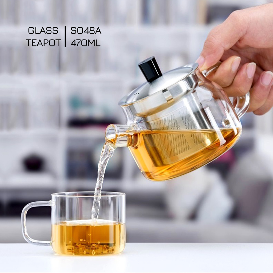 Bình lọc trà thủy tinh lõi inox samadoyo s048a 0.47l