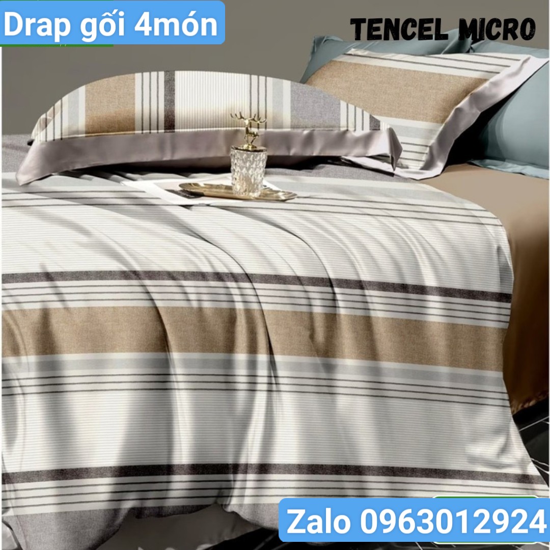 [HCM]Bộ drap gối Tencel vải nhập Hàn Quốc đỉnh cao mát  mềm mại { drap và 3 áo gối}