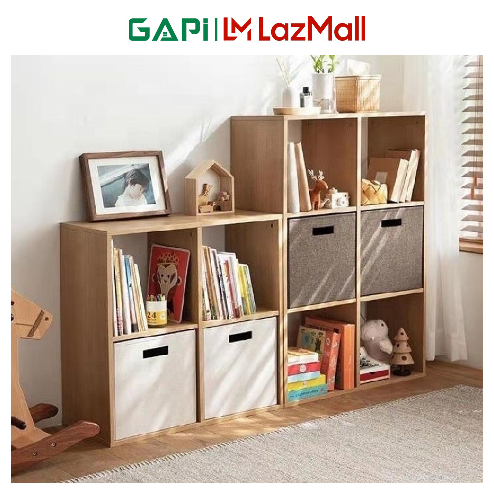 Kệ sách gỗ tổ ong GAPI kệ sách để sàn đa năng decor phòng phong cách hiện đại – GP100