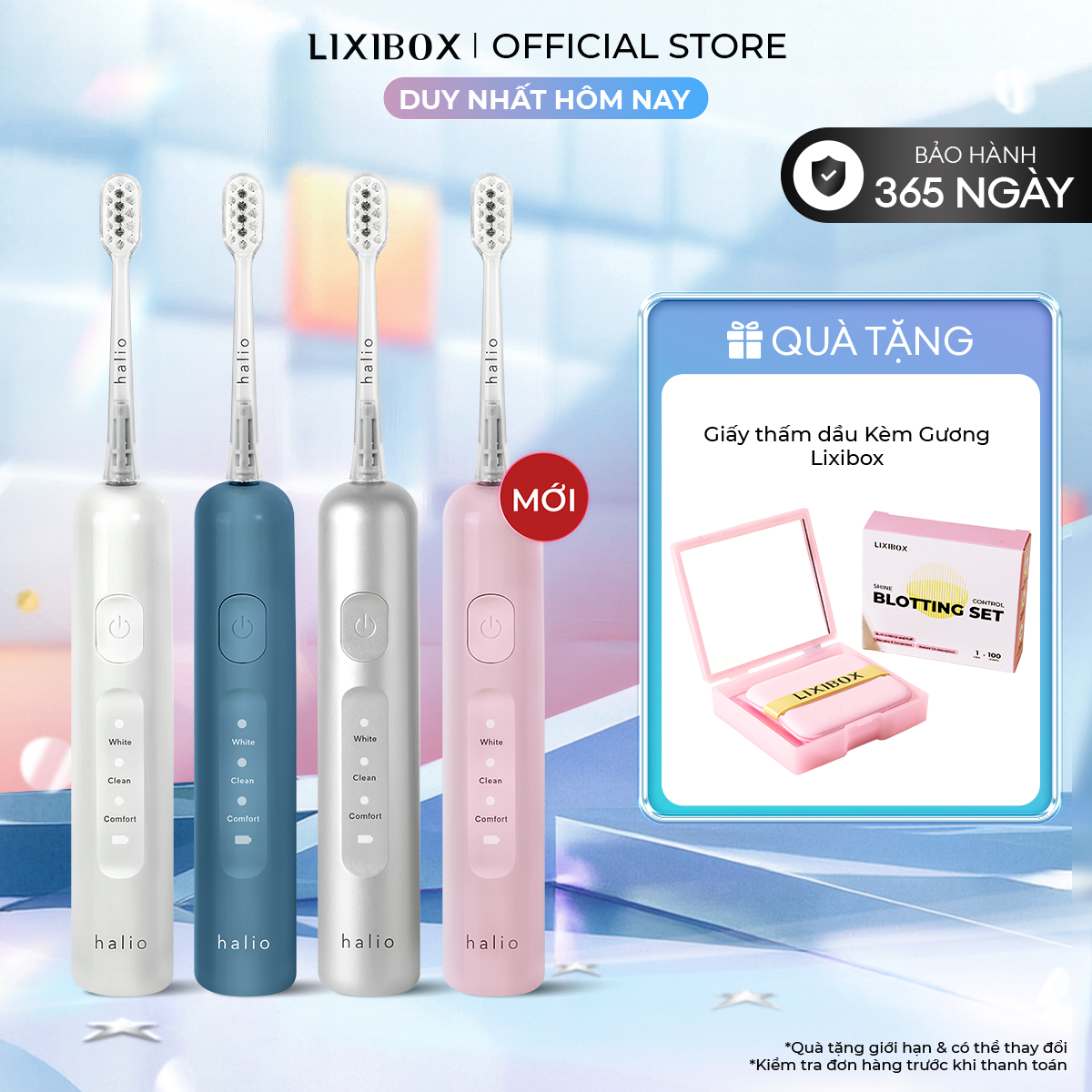 [CƠ HỘI CUỐI] Bàn Chải Điện Tích Hợp Công Nghệ Chuyển Động Kép Halio Wave Sonic Electric Toothbrush