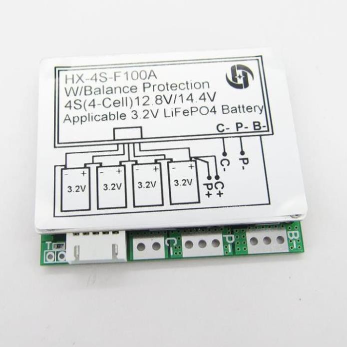 Mạch bảo vệ pin lifepo4 100a 4s dùng để sạc và xả cân bằng cho pin lithium sắt phosphate