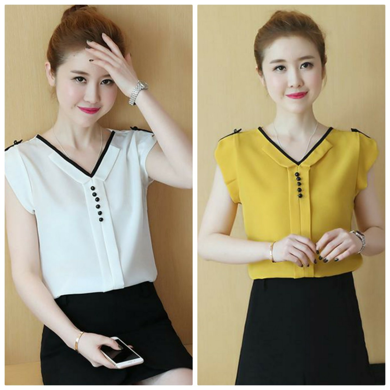 Áo sơ mi cổ viền màu ngoctranshop - nt3307