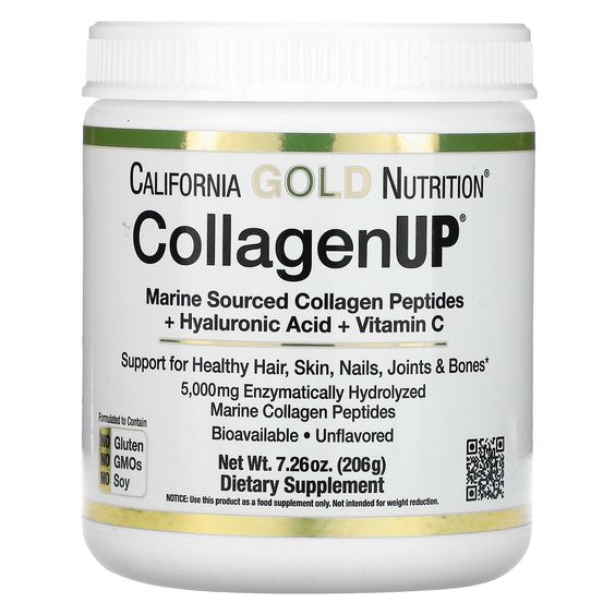 California Gold Nutrition, Bột Collagen Thủy Phân CollagenUP Marine Sourced Collagen Peptides + Hyaluronic Acid + Vitamin C, Hàng Nội Địa Mỹ