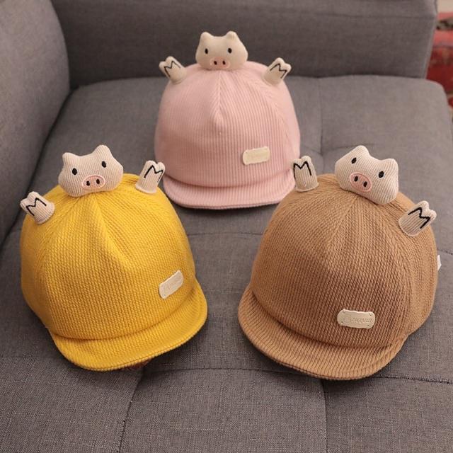 Mũ nón lưỡi trai CHÚ LỢN cho bé trai và gái 3-18m