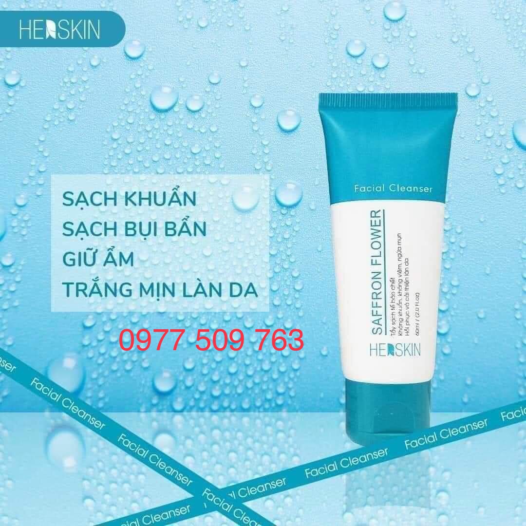 Sữa rửa mặt HERSKIN dưỡng trắng da - ngừa mụn - sạch nhờn chiết xuất từ nhụy hoa nghệ tây Saffron 60ml