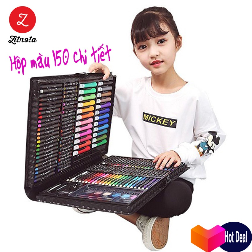 [Trend của bé 2020] Bút màu hộp 150 chi tiết, hộp bút màu 150 chi tiết, hộp màu gồm cả màu sáp, màu nước, bút chì, quà tặng cho bé - Zitnota shop