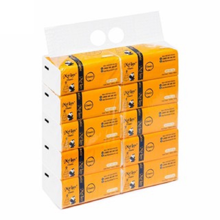 Lốc 10 bịch khăn giấy rút Mỹ Lan vàng