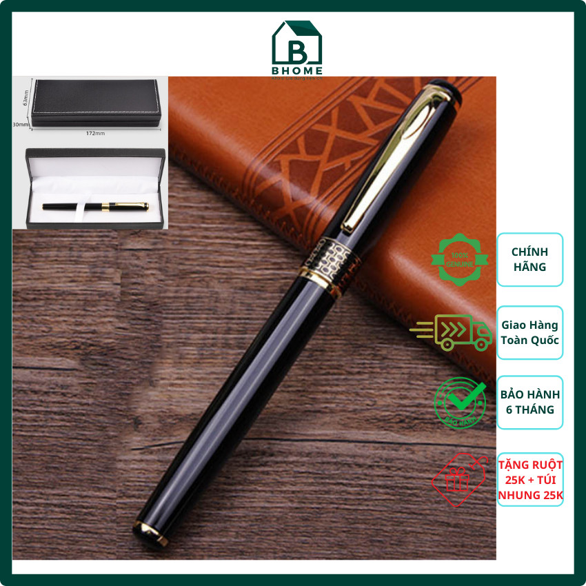[BẢO HÀNH+QUÀ 85K] Bút Ký Cao Cấp Chính Hãng Bhome 68RB, Tặng Hộp da PU Cao Cấp 35k, Tặng Ruột xanh 25k, Tặng Túi nhung đựng bút 25k, Bảo Hành 6 Tháng 1 đổi 1