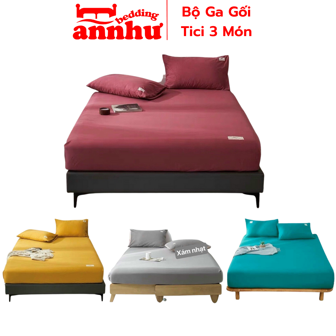 Bộ ga gối cotton tici drap giường, ga trải giường An Như Bedding
