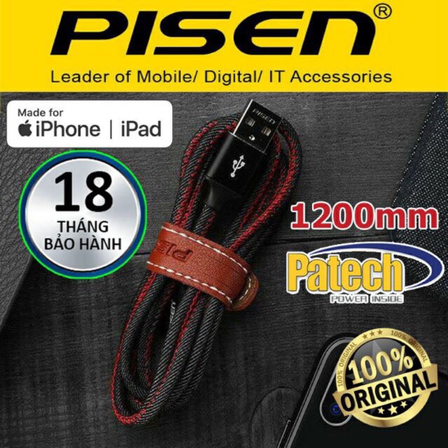 Cáp bọc vải pisen lightning cowboy 1200m -