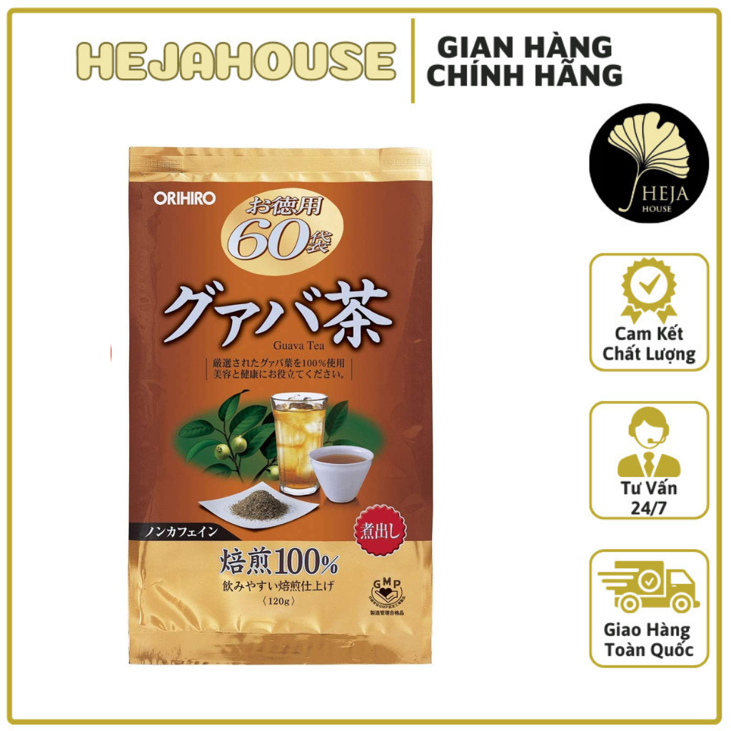 Trà Giảm Cân Lá Ổi Orihiro Guava Tea Nhật Bản 60 Gói