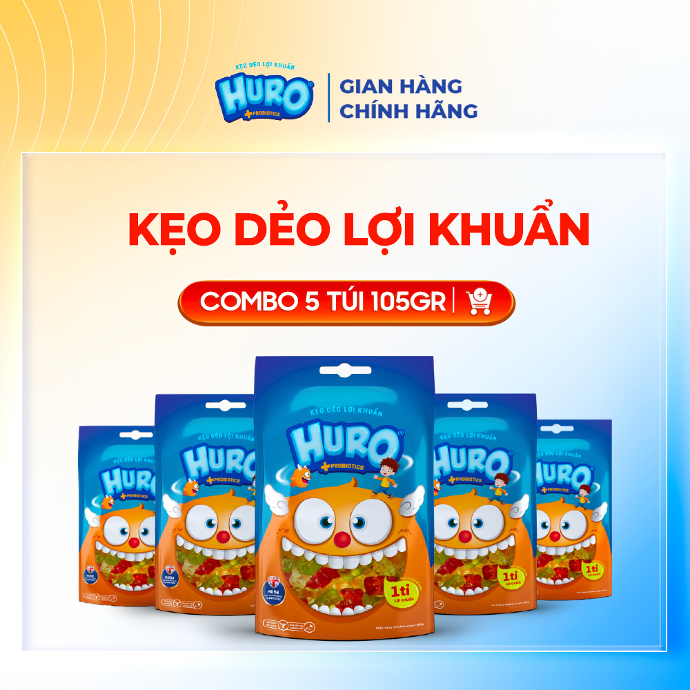  Combo 5 Túi Kẹo Dẻo Lợi Khuẩn HURO PROBIOTICS Túi 105g 