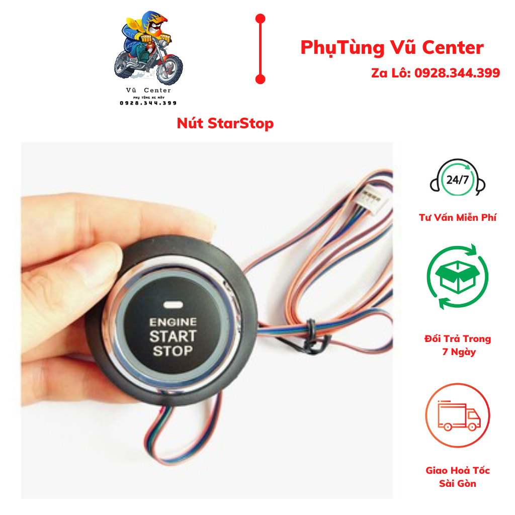 [HCM] Nút công tắt khởi động một nhấn star stop engine (DÂY NGẮN)