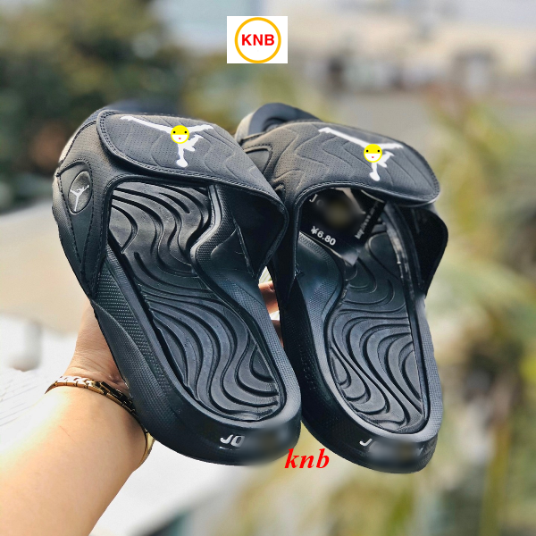 Dép quai ngang nam nữ JD4 ĐEN LOGO TRẮNG, dép thể thao dành cho cả nam và nữ, mẫu hot 2020