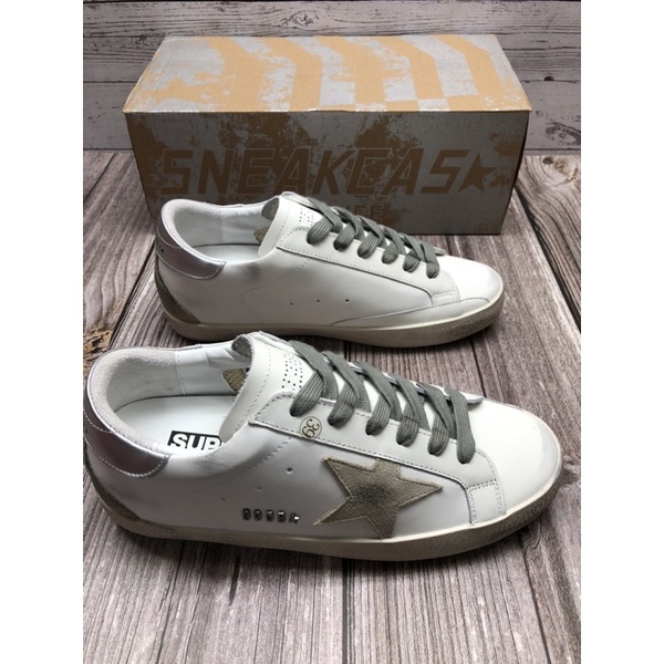 RT 2022 New HOT 【Original】 Golden Goose Super- s-tar- WhitGrey ashion Giày Màu Trắng Giày Bẩn Giày {Free Shipping}