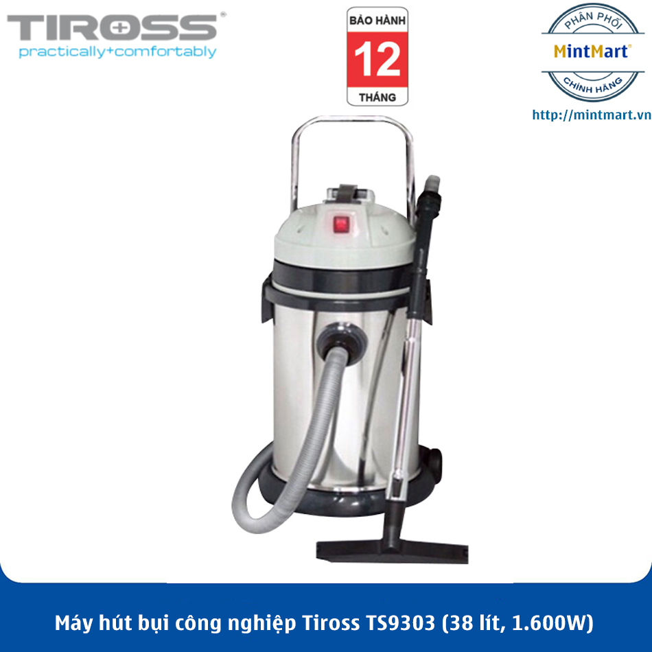 Máy hút bụi công nghiệp ướt và khô Tiross TS9303 - Hàng Chính Hãng