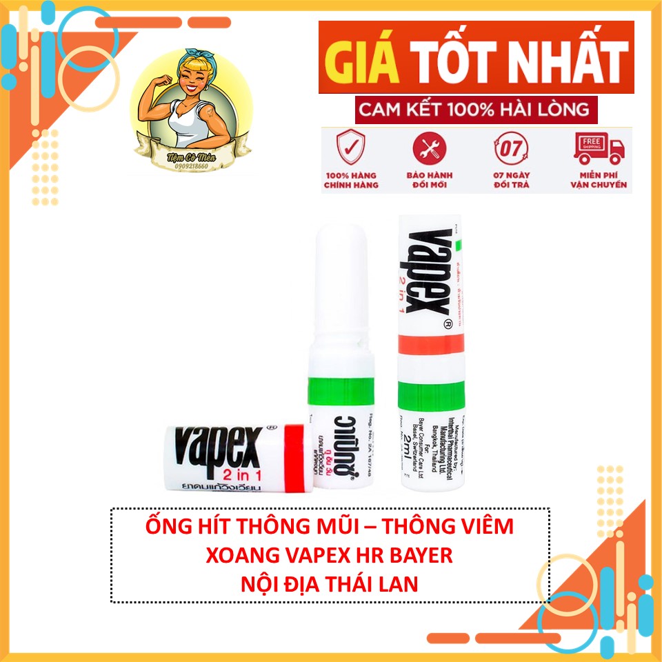 Ống hít thông mũi thông viêm xoang vapex hr bayer - hàng nội địa thái lan