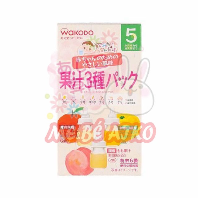 Trà gói vị hoa quả Táo Cam Đào 5 tháng Wakodo