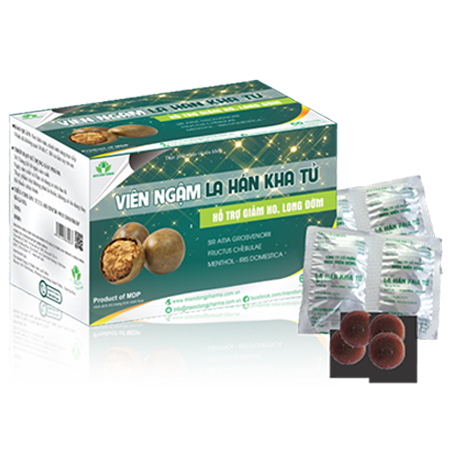 Viên ngậm La Hán Kha Tử hộp 60 viên/ hộp, Hỗ trợ giảm ho, long đờm, giảm đau rát họng do ho kéo dài _Hoàng Lan Health & Beauty