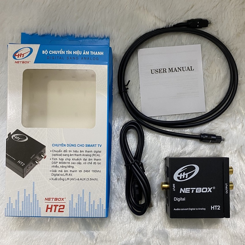 Bộ chuyển tín hiệu âm thanh optical netbox ht2 + tặng kèm dây quang
