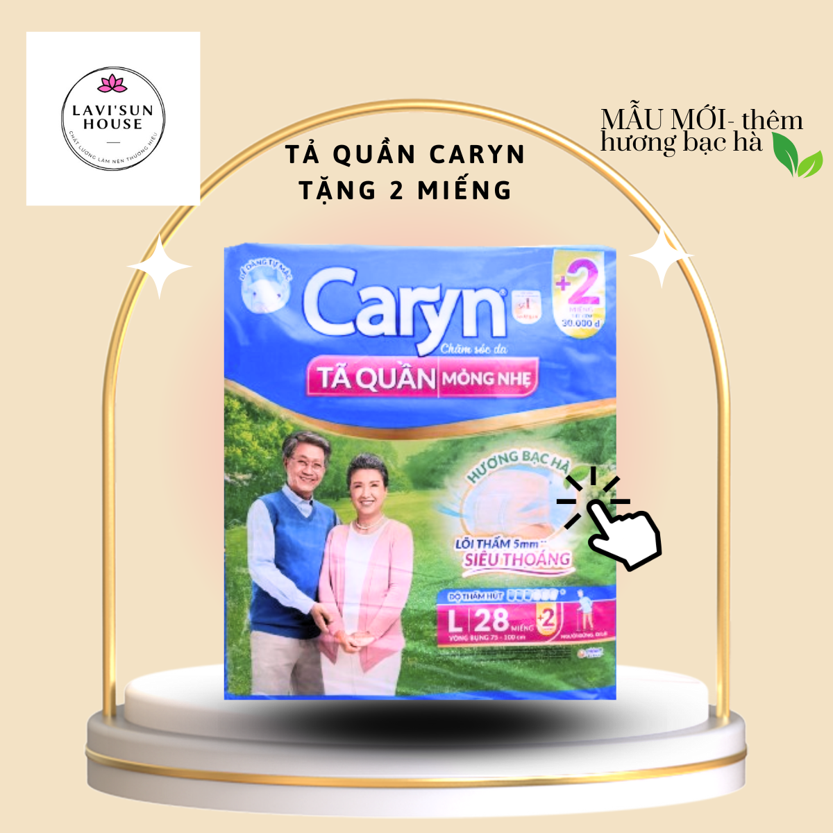 Tã quần caryn mỏng nhẹ SIZE M32, L28 tặng 2 miếng, tã caryn gói lớn siêu tiết kiệm dành cho người già