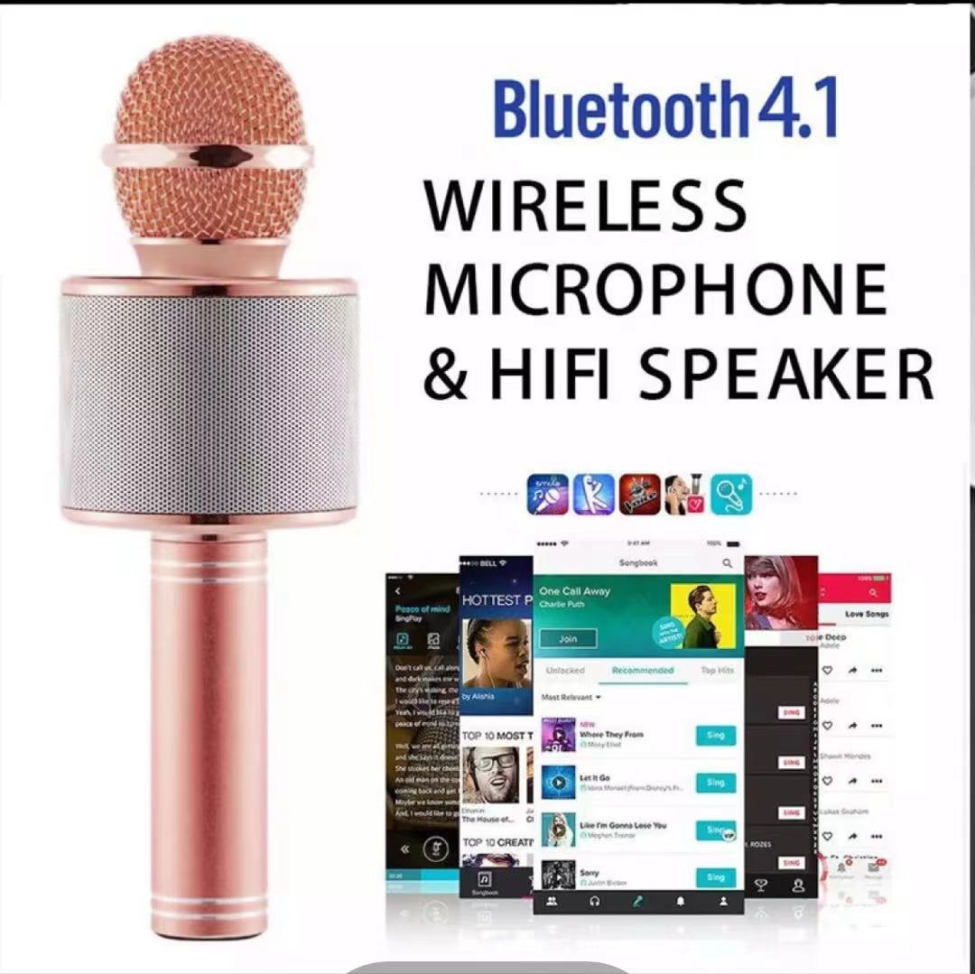 Mic Hát Karaoke Bluetooth Không Dây WS858 - Âm vang - Ấm - mic hát karaoke cầm tay mini