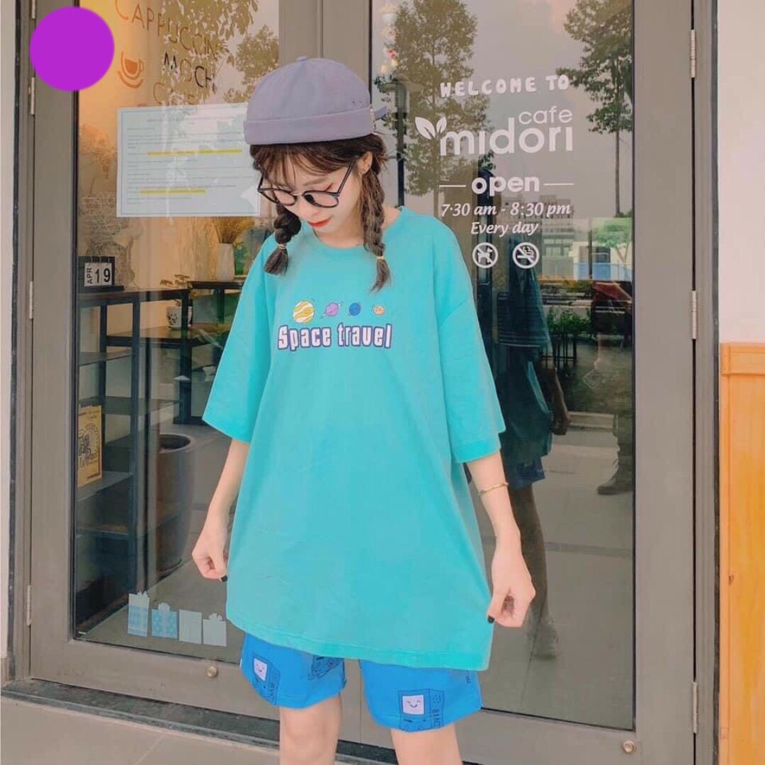 [HCM]Áo Thun Unisex Nam Nữ Form Rộng Tay Lỡ Thời Trang Hàn Quốc SPACE TRAVEL Độc Đẹp Vải Dày Mịn Thoáng Mát Thiết Kế Thời Trang Kiểu Dáng Năng Động Trẻ Trung