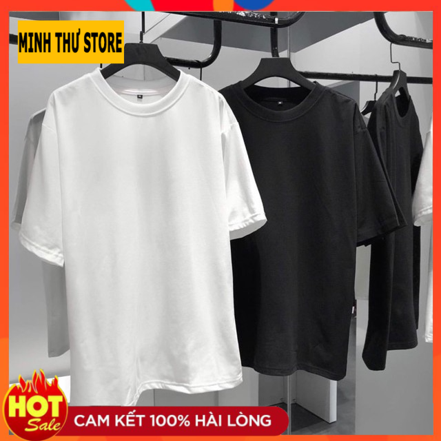 Áo thun Unisex Basic Tee phông trơn nam nữ tay lỡ oversize form rộng nhiều màu