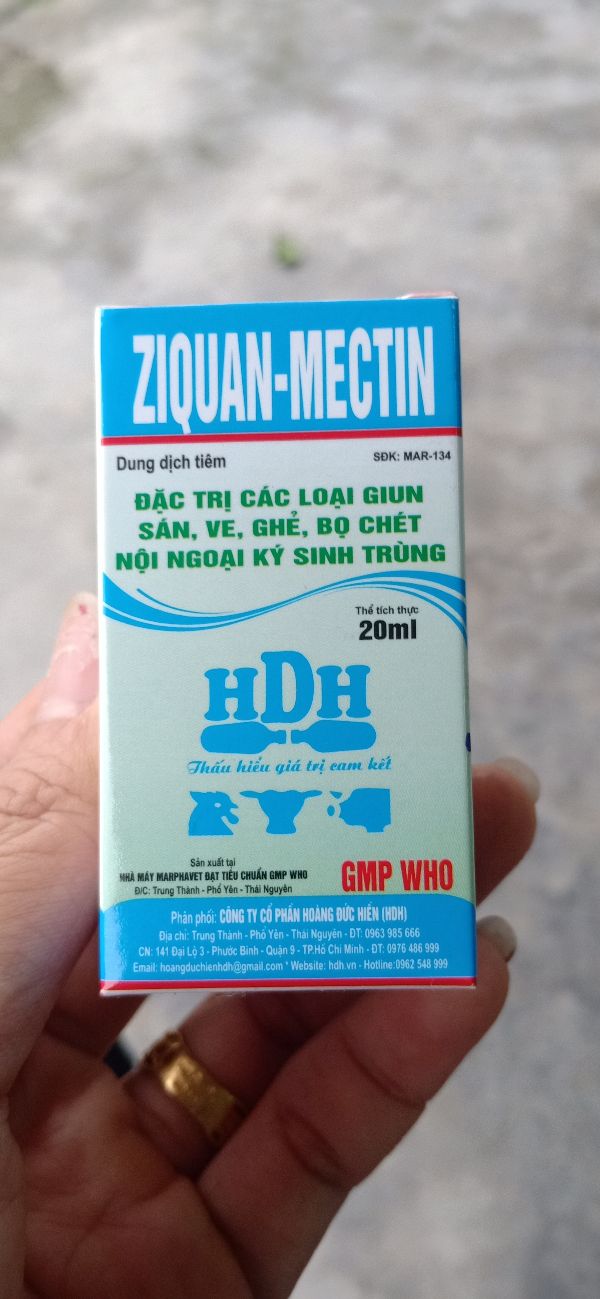 Ziquan-Mectin 20ml tiêm tẩy giun, ghẻ chó mèo