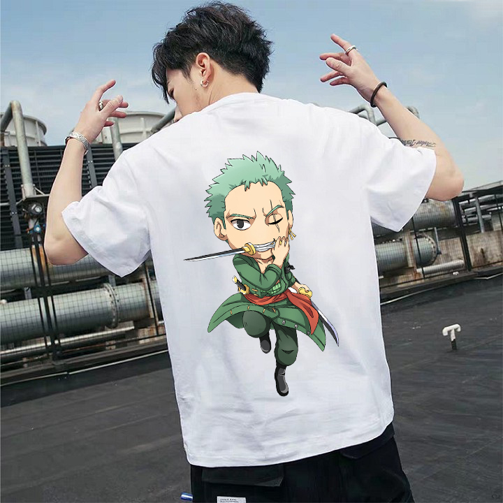 Áo thun cặp nam nữ in hình Anime One Piece ZORO Chibi - Áo phông local brand