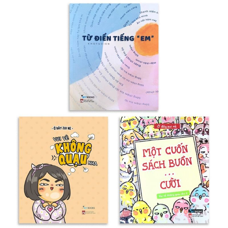 Sách - Set 3 quyển Từ điển tiếng em, vui vẻ không quạu nha, một cuốn sách buồn cười