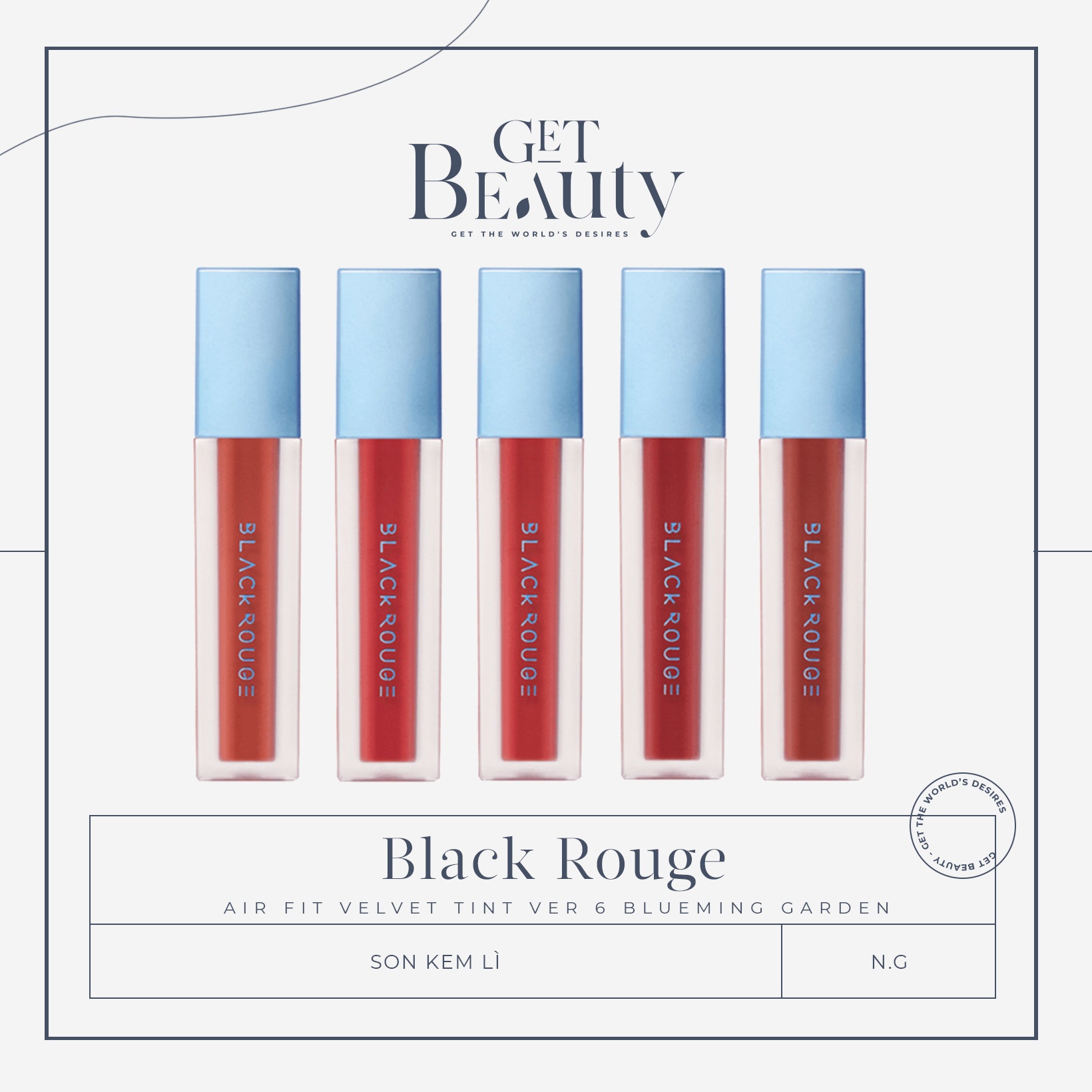 [HCM]SON KEM LÌ BLACK ROUGE AIR FIT VELVET TINT VER 6 BLUEMING GARDEN 37.3G