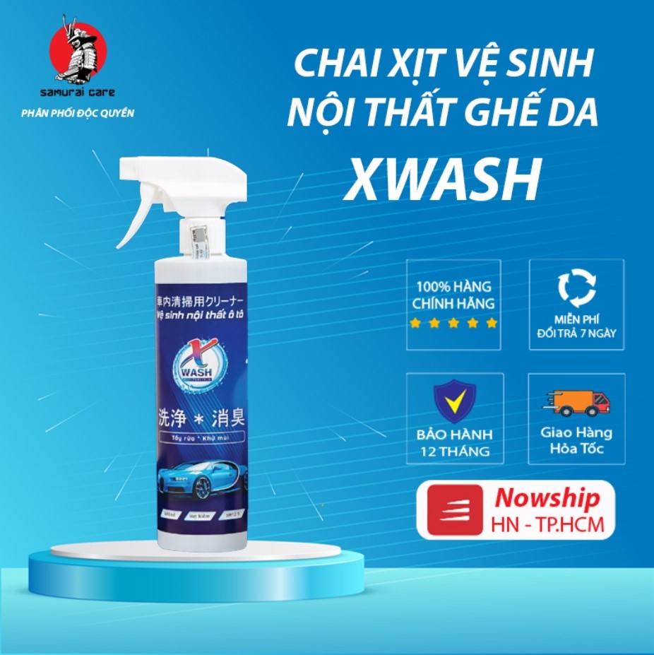 (Chính hãng)Chai Xịt Vệ Sinh Nội Thất- ghế da Ô Tô Xwash - Hỗ Trợ Diệt Khuẩn Khử Mùi Khó Chịu Bên Trong Xe Ô Tô(500ml)