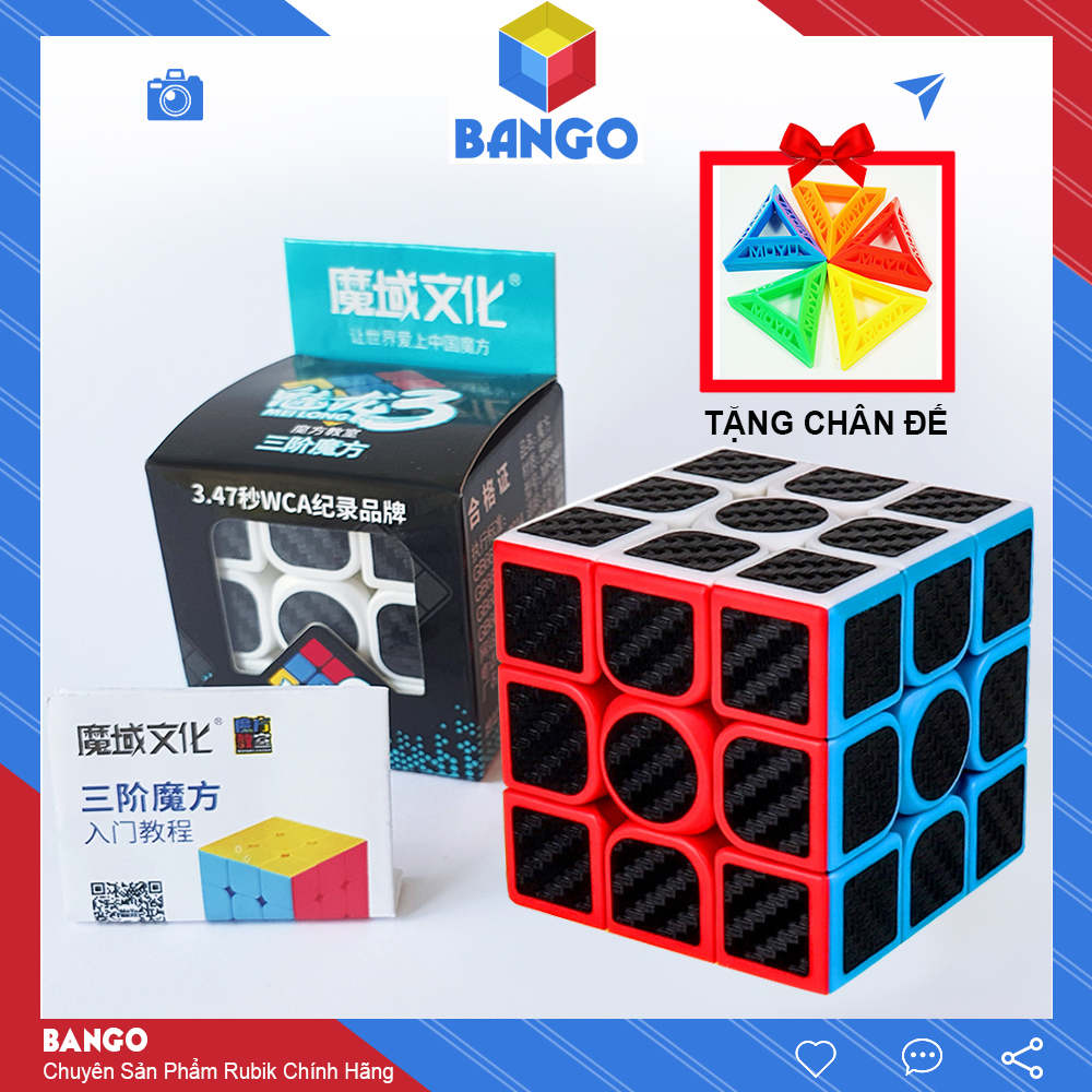Rubik 3x3 carbon moyu meilong giá rẻ magic cube 3x3x3 đồ chơi thông minh rubic bango rc03
