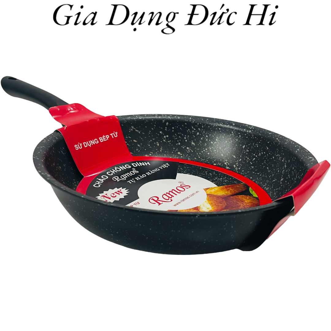 Chảo không dính vân đá đáy từ ramos đủ size 22cm 24cm 26cm 28cm