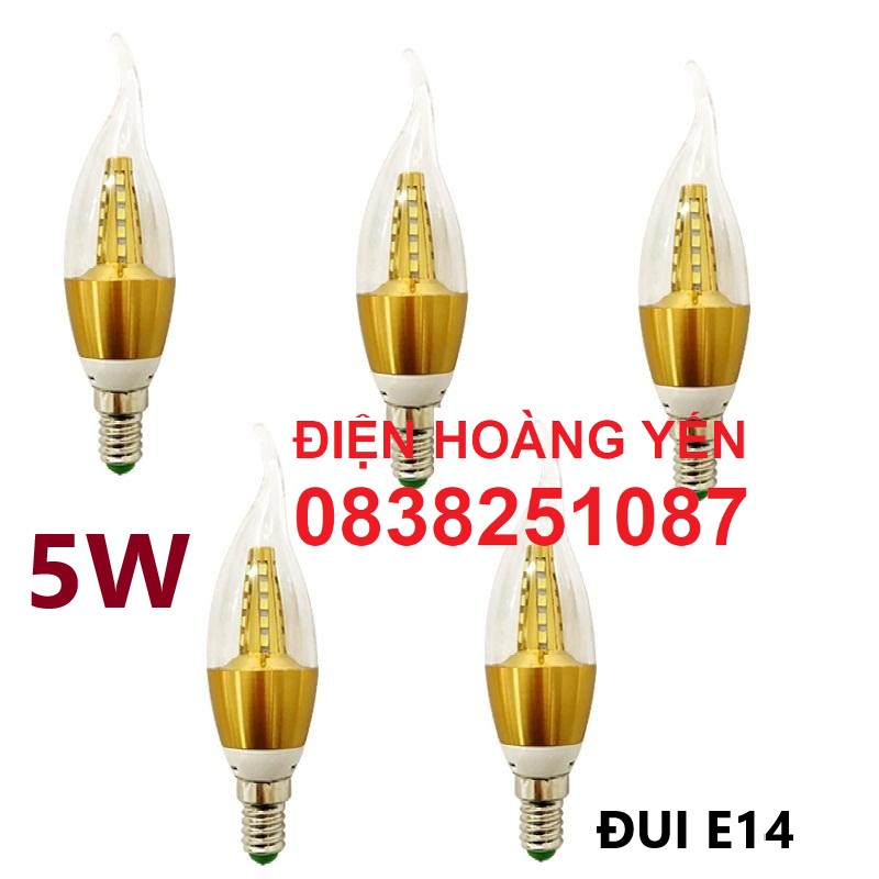 [HCM]Bộ 5 bóng đèn LED nến đuôi E14