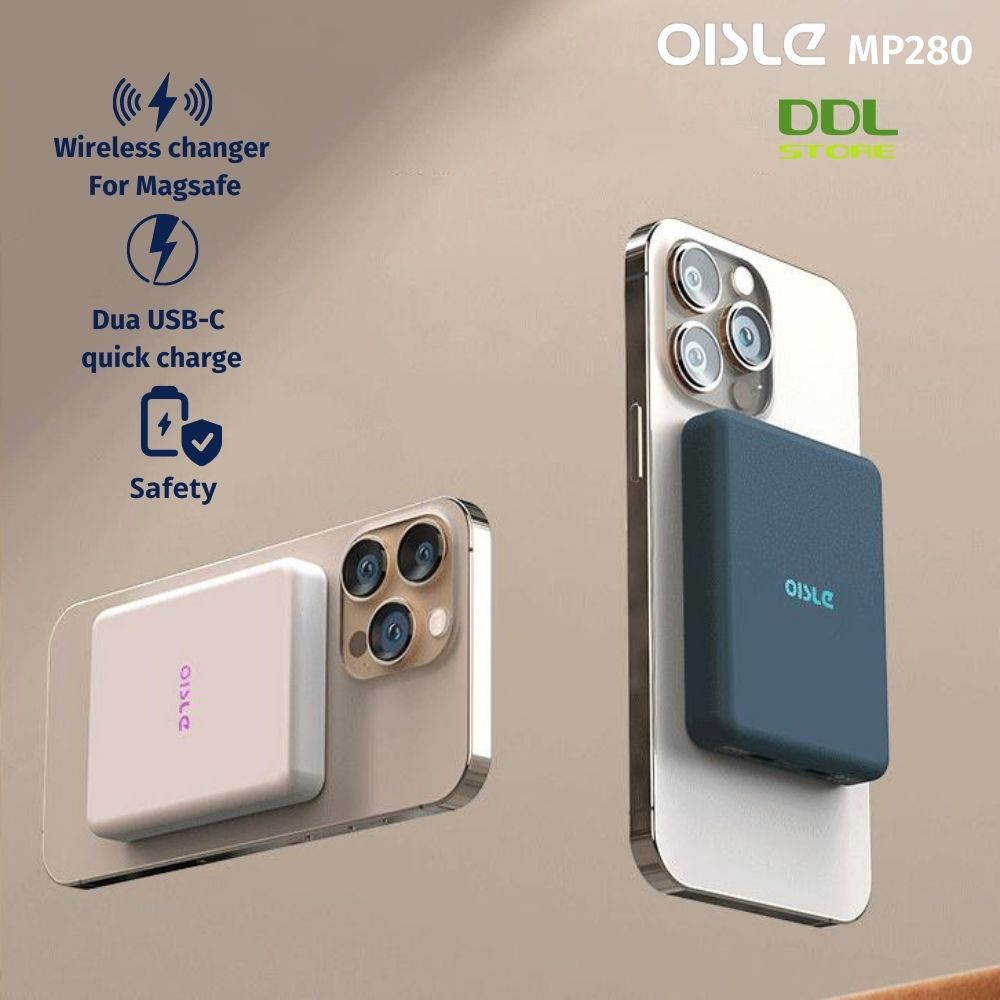 Pin Sạc Dự Phòng Không Dây Chất Lượng Cao Oisle MP280 8000Mah Siêu Nhỏ Gọn Hỗ Trợ Sạc Nhanh Dùng Cho Di Động