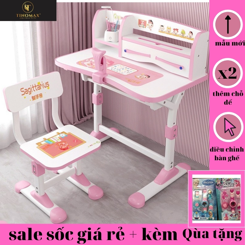 (Mua 1 tặng 2) Bàn học sinh thông minh tinomax m01 chống gù chống cận cho trẻ em,tặng kèm đèn led và đồng hồ cho bé