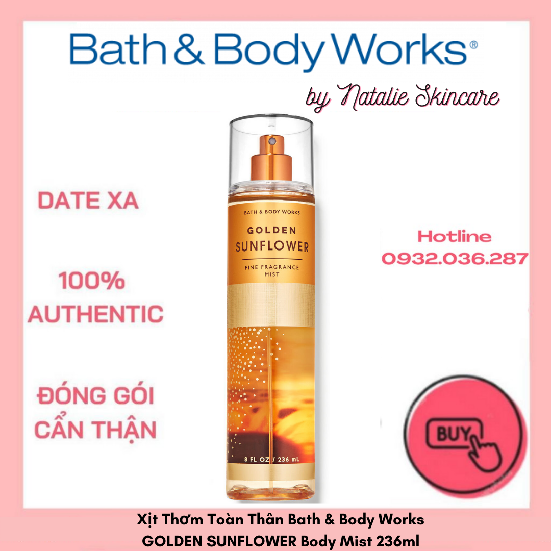 Xịt Thơm Toàn Thân Bath And Body Works GOLDEN SUNFLOWER Body Mist 236ml
