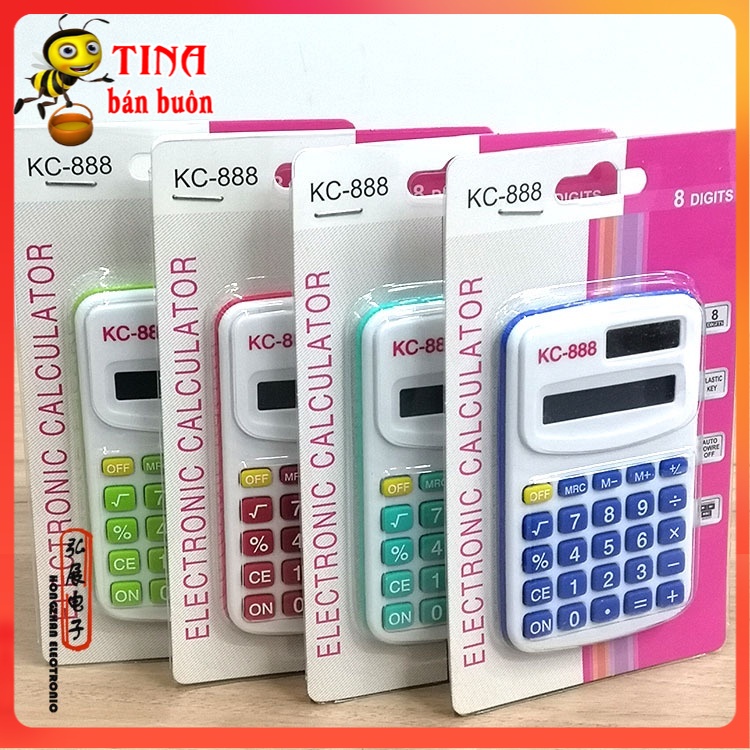 Máy tính cầm tay mini màu sắc ngọt ngào KC-888 Dùng Năng lượng mặt trời hoặc Pin E675