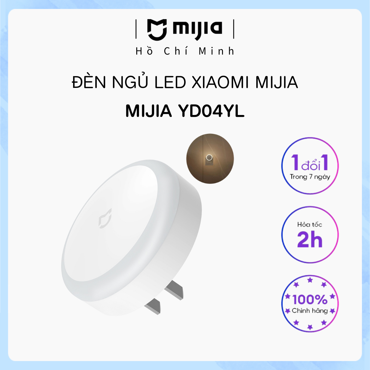 Xiaomi Mijia Plug-in Night Light Sense Cảm ứng Ánh sáng mềm Cắm cảm biến Ánh sáng Đèn ngủ Đèn ngủ tiết kiệm năng lượng Đèn ngủ cho hành lang phòng ngủ Cảm biến WC 220V - Mijia HCM