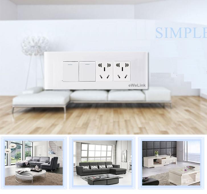 Bảng 2 công tắc và 2 ổ cắm 5 chấu l7-118of2 ewelink