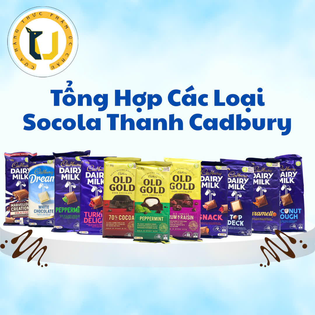 (HÀNG ÚC) Socola thanh nhiều vị CADBURY Chocolate Bars DAIRY MILK/ OLD GOLD/ DREAM
