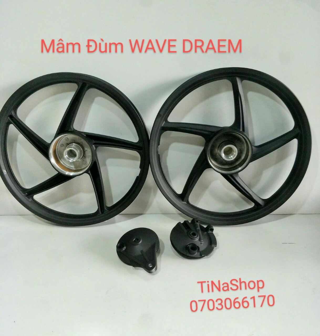 [HCM]BÁNH MÂM HONDA giả zin gắn các loại xe thắng đùm Wave A S DREAM kèm 2 má đùm