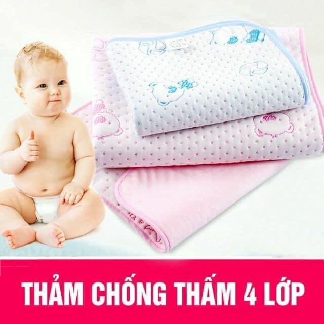Tấm lót chống thấm 4 lớp nhiều hình cho bé