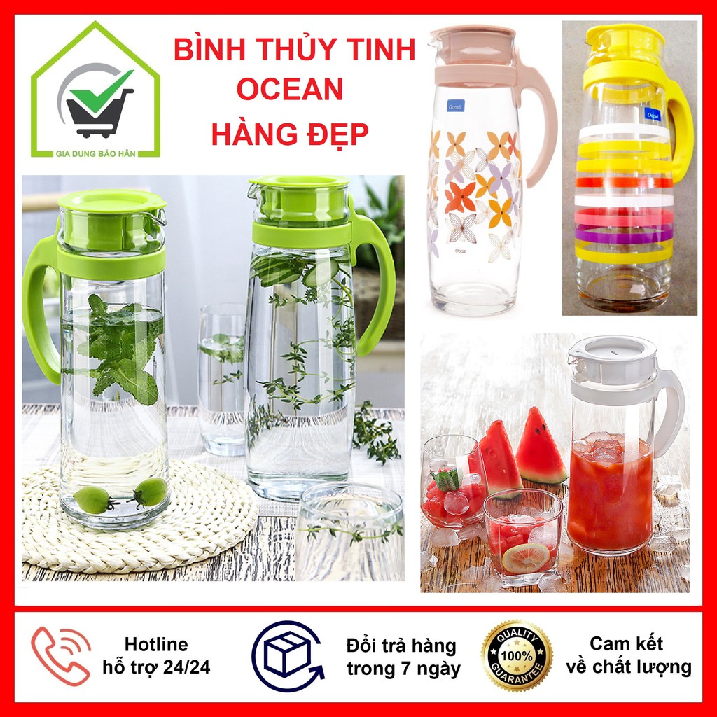 Bình nước thủy tinh cao cấp Ocean Dung tích 1.6 lít
