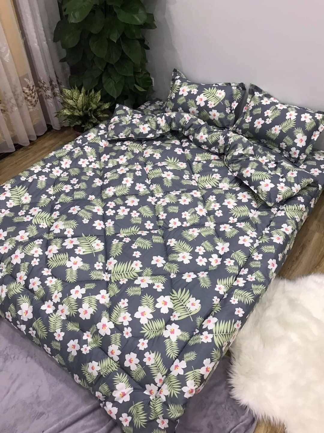 Chăn phao siêu nhẹ cực ấm 1m8x2m mẫu hoa nhí