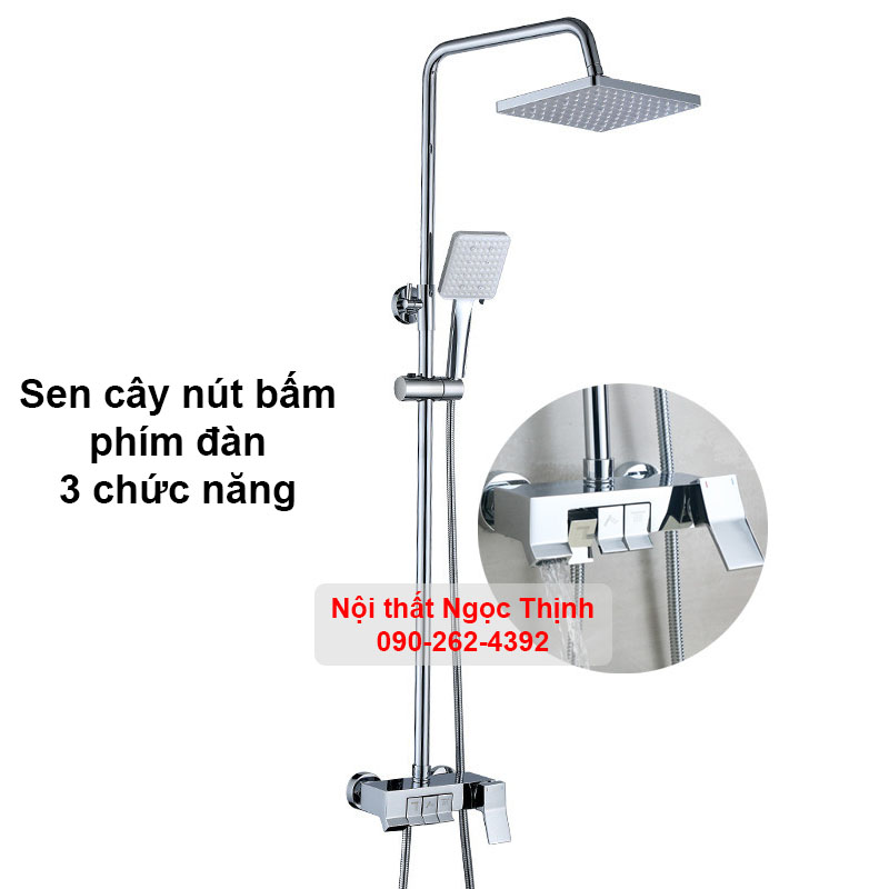 Sen cây tắm Nóng Lạnh phím đàn đồng thau crom-niken bóng bền đẹp