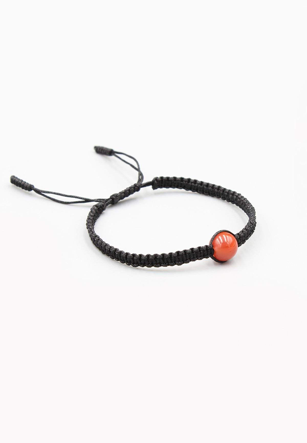 [FreeshipMAX] Vòng Tay Thắt Dây Thủ Công Phối Đá Mã Não Cam Tự Nhiên ~8-8.5MM - 13cm - 14cm